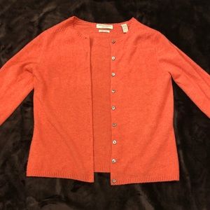 Valerie Stevens Cashmere orange cardigan sweater